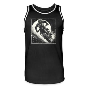 Manga Motocross Gift - Vintage Dirt Bike - Men's Basketball Jersey - black/white - Front - AI Model Male 185 dark (185cm)