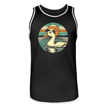 Cool Ducks - Retro Vintage - Men's Basketball Jersey - black/white - Front - AI Model Male 185 dark (185cm)