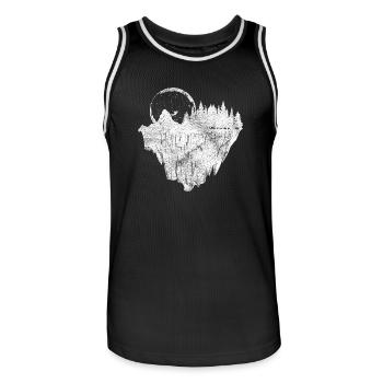 Nature du hipster moon - Maillot de basket Homme - noir/blanc - Devant - AI Model Male 185 dark (185cm)