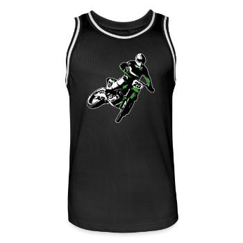 MotoCross - Maillot de basket Homme - noir/blanc - Devant - AI Model Male 185 dark (185cm)