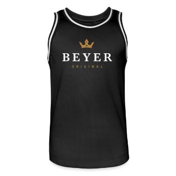 Beyer Original Family Logo - Men's Basketball Jersey - black/white - Front - AI Model Male 185 dark (185cm)