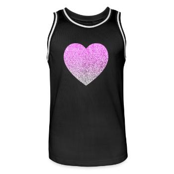 coeur paillettes - Maillot de basket Homme - noir/blanc - Devant - AI Model Male 185 dark (185cm)
