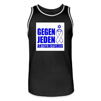 Gegen jeden antisemitismus - Männer Basketball-Trikot - Schwarz/Weiß - Vorne - AI Model Male 185 dark (185cm)