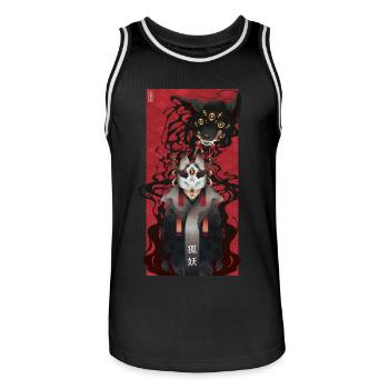 Demon Master - Men's Basketball Jersey - black/white - Front - AI Model Male 185 dark (185cm)