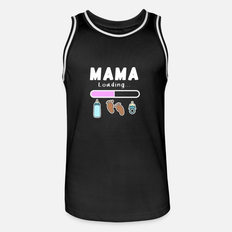 werdende Mutter - Mama wird geladen - Männer Basketball-Trikot - Schwarz/Weiß