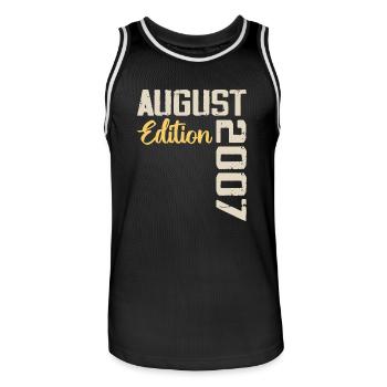 Anniversary August 2007 - Limited Edition August 2007 - Men's Basketball Jersey - black/white - Front - AI Model Male 185 dark (185cm)
