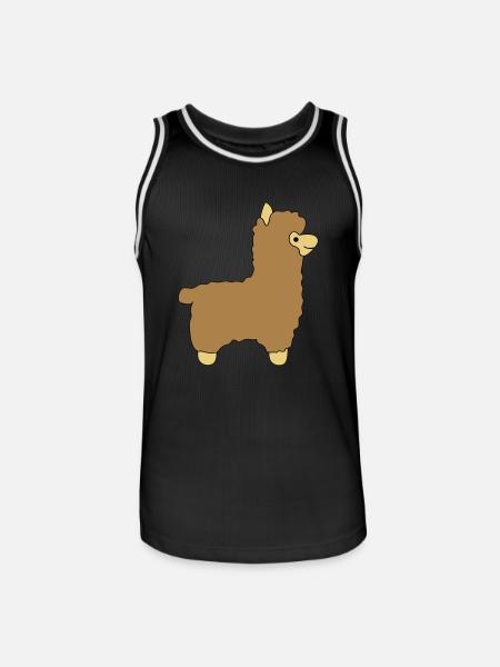 lama alpaca comic - Männer Basketball-Trikot - Schwarz/Weiß
