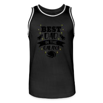 Meilleur papa de la galaxie - Maillot de basket Homme - noir/blanc - Devant - AI Model Male 185 dark (185cm)