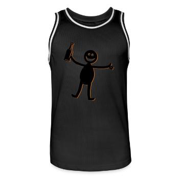 Silhouette de fête de la bière - Maillot de basket Homme - noir/blanc - Devant - AI Model Male 185 dark (185cm)