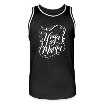 Yoga Mama - Men's Basketball Jersey - black/white - Front - AI Model Male 185 dark (185cm)