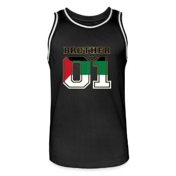 king bruder brother 01 partner palestine palaestin - Männer Basketball-Trikot - Schwarz/Weiß - Vorne - AI Model Male 185 dark (185cm)