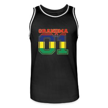 Oma Grandma queen 01 family Mauritius - Männer Basketball-Trikot - Schwarz/Weiß - Vorne - AI Model Male 185 dark (185cm)
