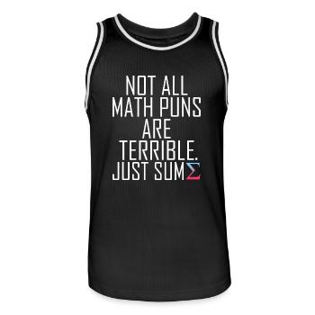 Not All Math Puns Are Terrible Funny Graphic - Men's Basketball Jersey - black/white - Front - AI Model Male 185 dark (185cm)