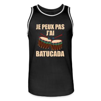 je peux pas J'ai Batucada - humour musique - Maillot de basket Homme - noir/blanc - Devant - AI Model Male 185 dark (185cm)