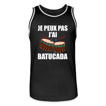 I Can't I Batucada - Humor Musik - Männer Basketball-Trikot - Schwarz/Weiß - Vorne - AI Model Male 185 dark (185cm)