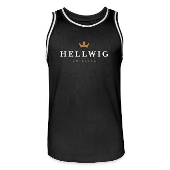 Logo original de la famille Hellwig - Maillot de basket Homme - noir/blanc - Devant - AI Model Male 185 dark (185cm)