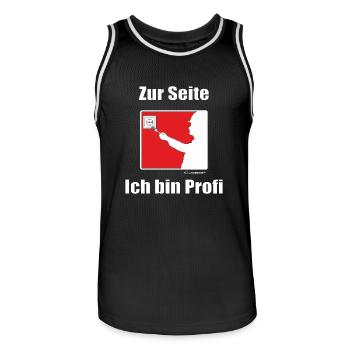 HW - Elektriker zur Seite ich bin Profi - - Männer Basketball-Trikot - Schwarz/Weiß - Vorne - AI Model Male 185 dark (185cm)