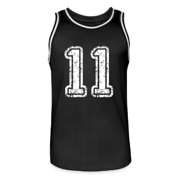 11 - Maillot de basket Homme - noir/blanc - Devant - AI Model Male 185 dark (185cm)