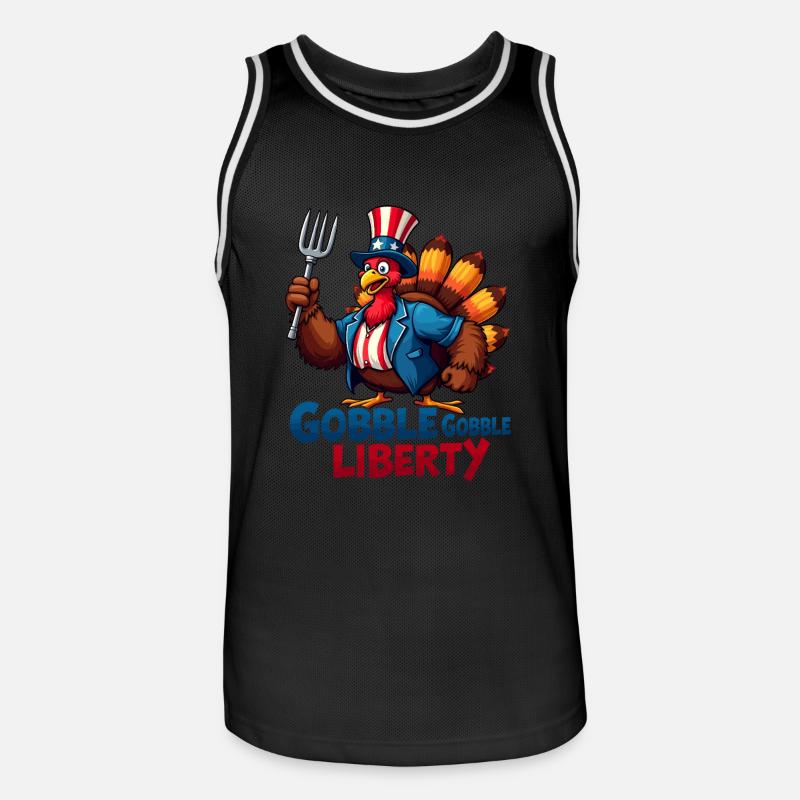 Gobble Gobble Liberty - Men's Basketball Jersey - black/white