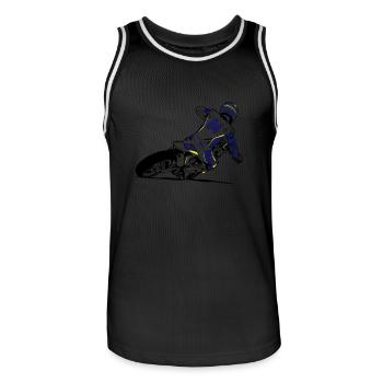 Supermoto - Supermotard - Men's Basketball Jersey - black/white - Front - AI Model Male 185 dark (185cm)