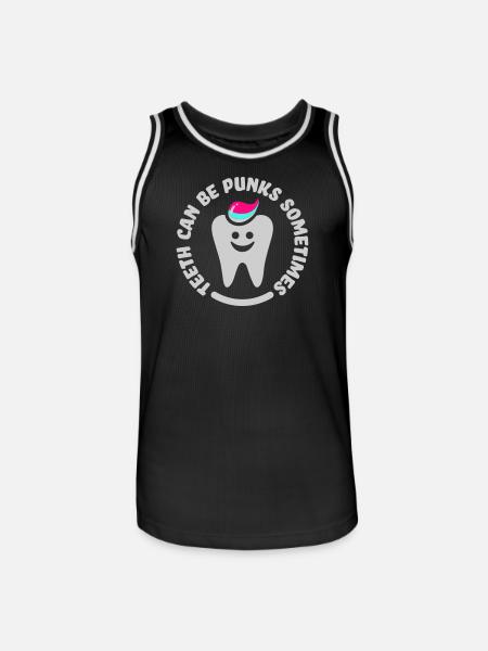 teeth punk zahn - Maillot de basket Homme - noir/blanc