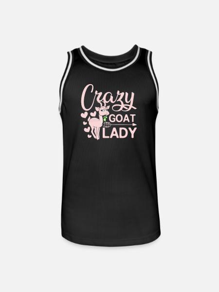 Crazy goat lady - Männer Basketball-Trikot - Schwarz/Weiß