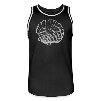 Étude de la lignée de coquilles de moules - Maillot de basket Homme - noir/blanc - Devant - AI Model Male 185 dark (185cm)