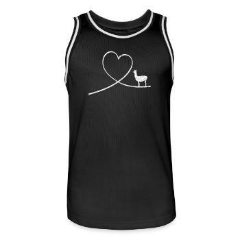 Lama Alpagas animaux Animaux De Maison Cadeau Idée cadeau - Maillot de basket Homme - noir/blanc - Devant - AI Model Male 185 dark (185cm)