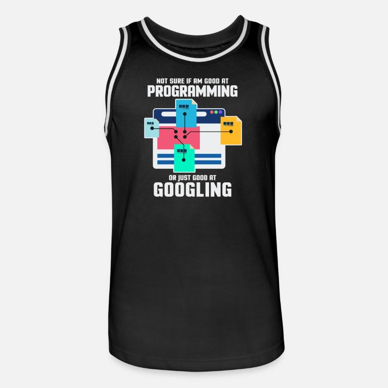 Programmierer Programmieren IT Computer Geschenk - Männer Basketball-Trikot - Schwarz/Weiß