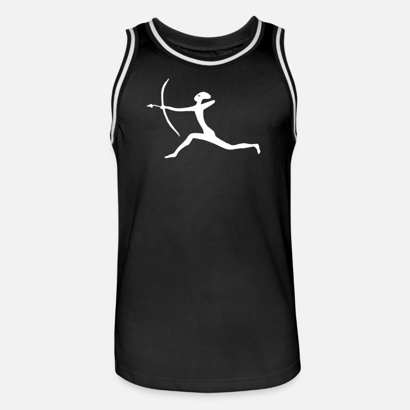 Jäger mit Pfeil und Bogen - Männer Basketball-Trikot - Schwarz/Weiß