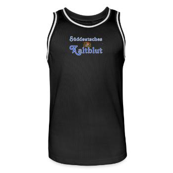 sueddeutscheskaltblutmitbayernwappen - Männer Basketball-Trikot - Schwarz/Weiß - Vorne - AI Model Male 185 dark (185cm)