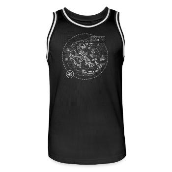 VintageKarte Griechenland - Männer Basketball-Trikot - Schwarz/Weiß - Vorne - AI Model Male 185 dark (185cm)