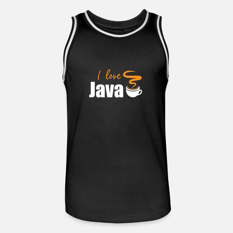 J'aime Java - Maillot de basket Homme - noir/blanc