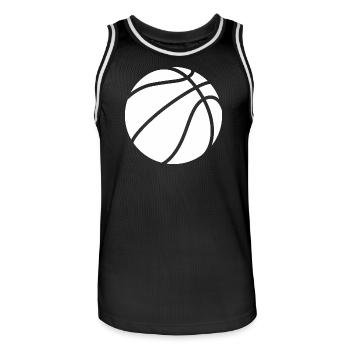 Logo de basket-ball blanc - Maillot de basket Homme - noir/blanc - Devant - AI Model Male 185 dark (185cm)