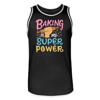 Boulangeries pâtisseries Bois de pâtes - Maillot de basket Homme - noir/blanc - Devant - AI Model Male 185 dark (185cm)
