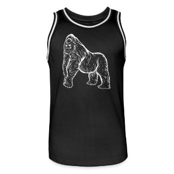 gorilla - Men's Basketball Jersey - black/white - Front - AI Model Male 185 dark (185cm)