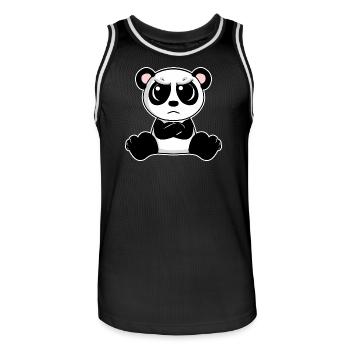 Le panda mignon est agacé - Maillot de basket Homme - noir/blanc - Devant - AI Model Male 185 dark (185cm)
