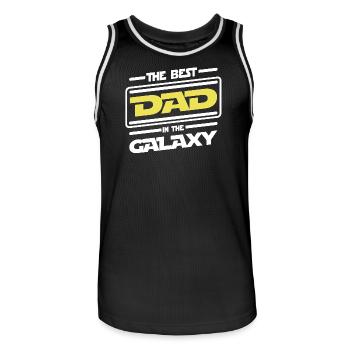 The best Dad in the galaxy - Parody humor - Men's Basketball Jersey - black/white - Front - AI Model Male 185 dark (185cm)