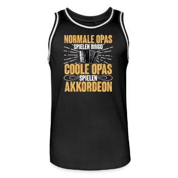 Akkordeon - Männer Basketball-Trikot - Schwarz/Weiß - Vorne - AI Model Male 185 dark (185cm)