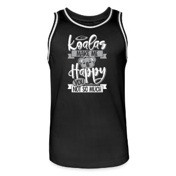 koala - Men's Basketball Jersey - black/white - Front - AI Model Male 185 dark (185cm)