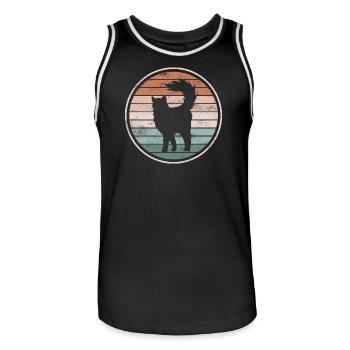 Katze Katzen - Männer Basketball-Trikot - Schwarz/Weiß - Vorne - AI Model Male 185 dark (185cm)