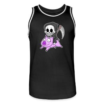 Sensenmann und Schwein - Männer Basketball-Trikot - Schwarz/Weiß - Vorne - AI Model Male 185 dark (185cm)