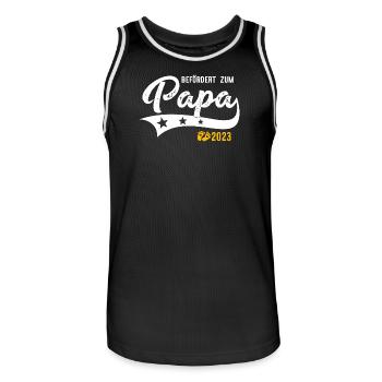 Befördert zum Papa 2023 Babyfüße - Männer Basketball-Trikot - Schwarz/Weiß - Vorne - AI Model Male 185 dark (185cm)