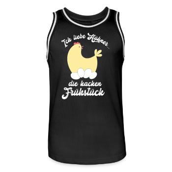 Ich liebe Hühner Landwirt Landwirtin - Männer Basketball-Trikot - Schwarz/Weiß - Vorne - AI Model Male 185 dark (185cm)