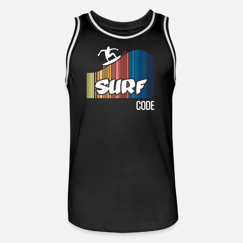 Code de surf (sombre) - Maillot de basket Homme - noir/blanc
