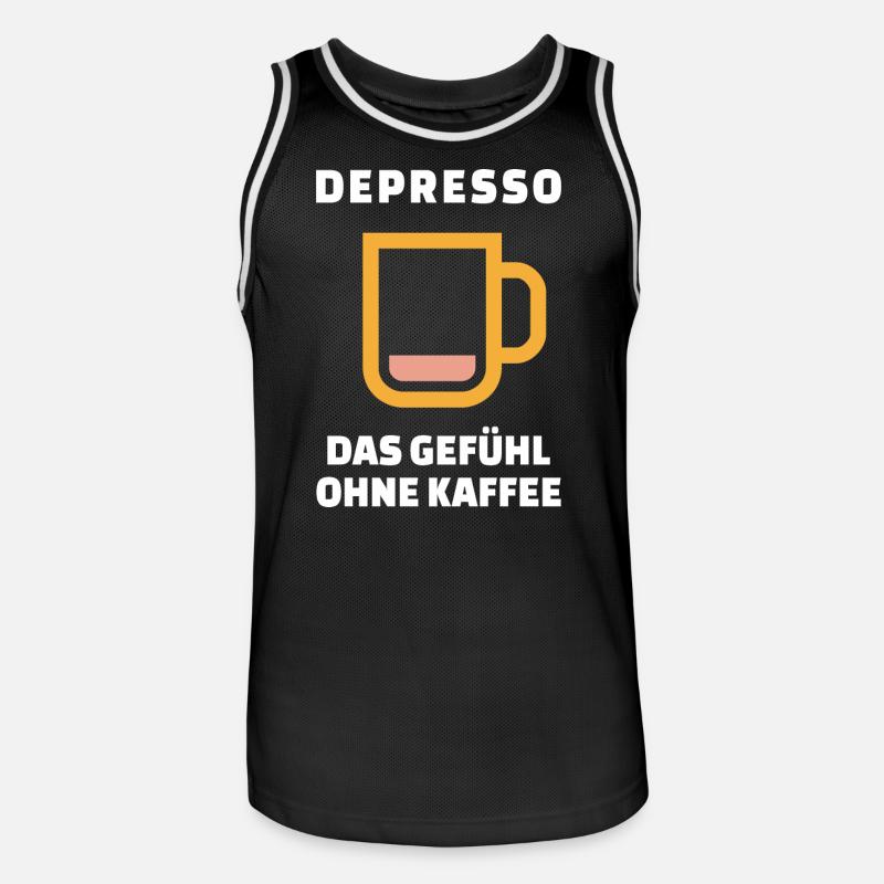 Kaffeetasse Koffein Kaffee Kaffeetrinker Statement - Männer Basketball-Trikot - Schwarz/Weiß