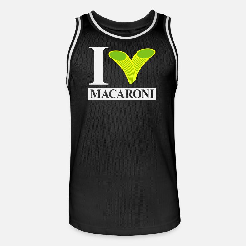 J’adore les macaronis - Maillot de basket Homme - noir/blanc