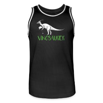 Vinosaurier – lustiges Weinmotiv - Männer Basketball-Trikot - Schwarz/Weiß - Vorne - AI Model Male 185 dark (185cm)