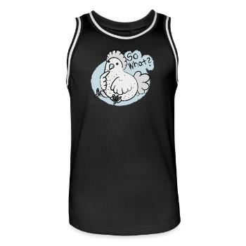 so what ? - Männer Basketball-Trikot - Schwarz/Weiß - Vorne - AI Model Male 185 dark (185cm)