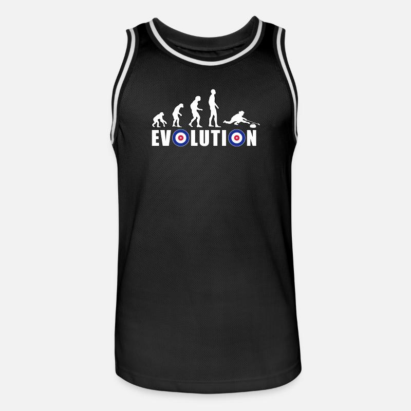 EVOLUTION CURLING Eisstockschießen Geschenk Winter - Männer Basketball-Trikot - Schwarz/Weiß